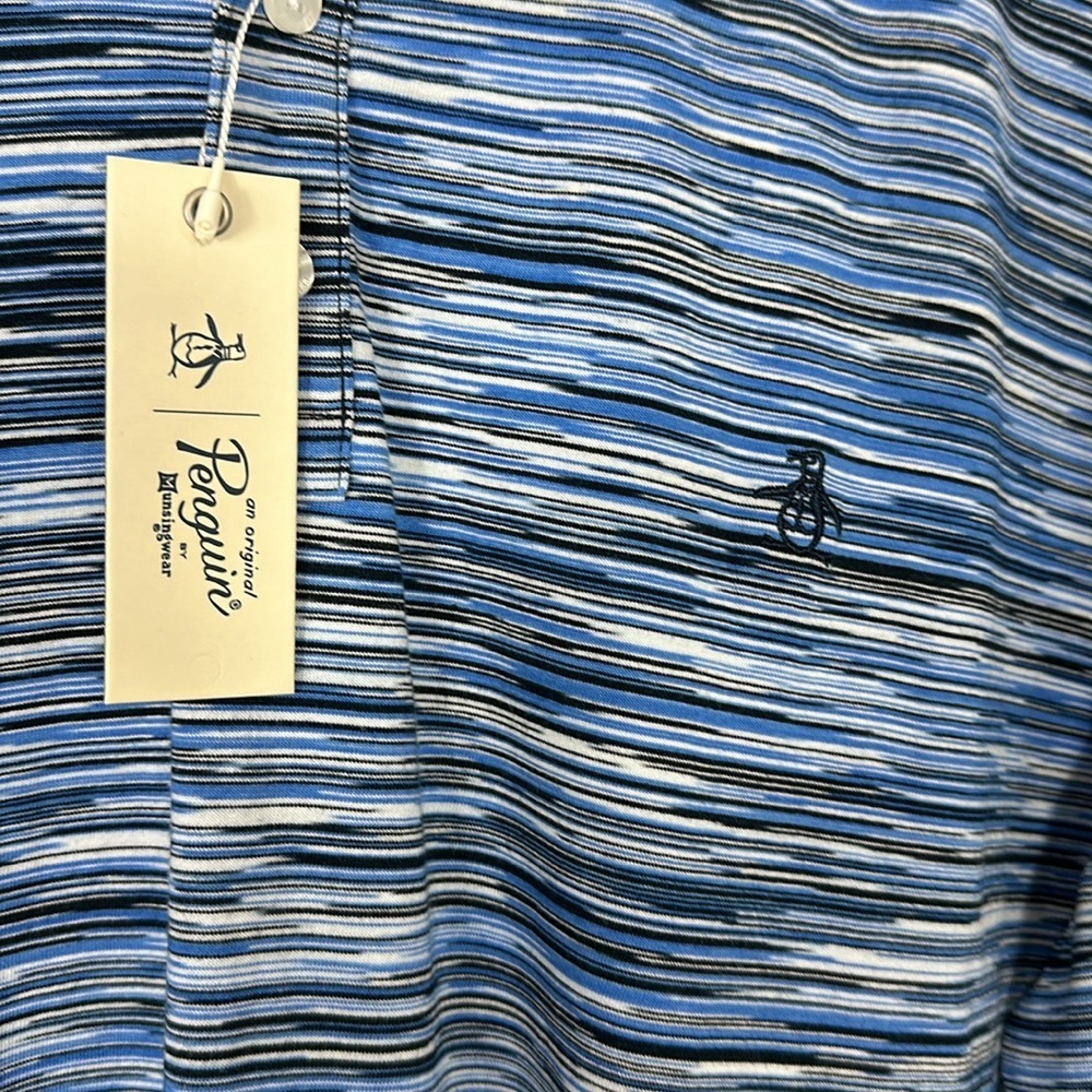 Original Penguin Blue Collared Short Sleeve Short Large NWT - Picture 3 of 7